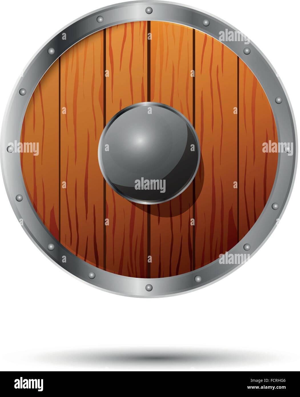 Bouclier Medieval Rond Blanc Sur L Icone Dessin Anime Image Vectorielle Stock Alamy