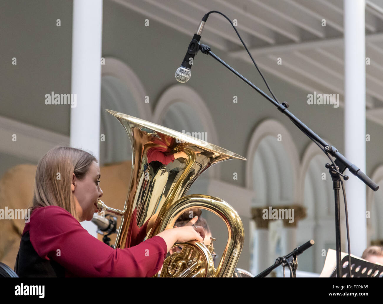 Edimbourg, Ecosse. 24 janvier 2016. Burns, trumbone non event player au Scottish National Museum, Chambers Street, Édimbourg. Credit : Tracey Largue/Alamy Live News Banque D'Images