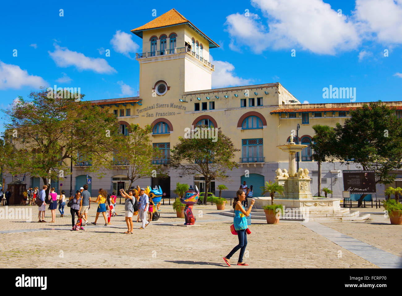 La borne Sierra Maestra, Plaza San Francisco, La Havane Cuba Banque D'Images
