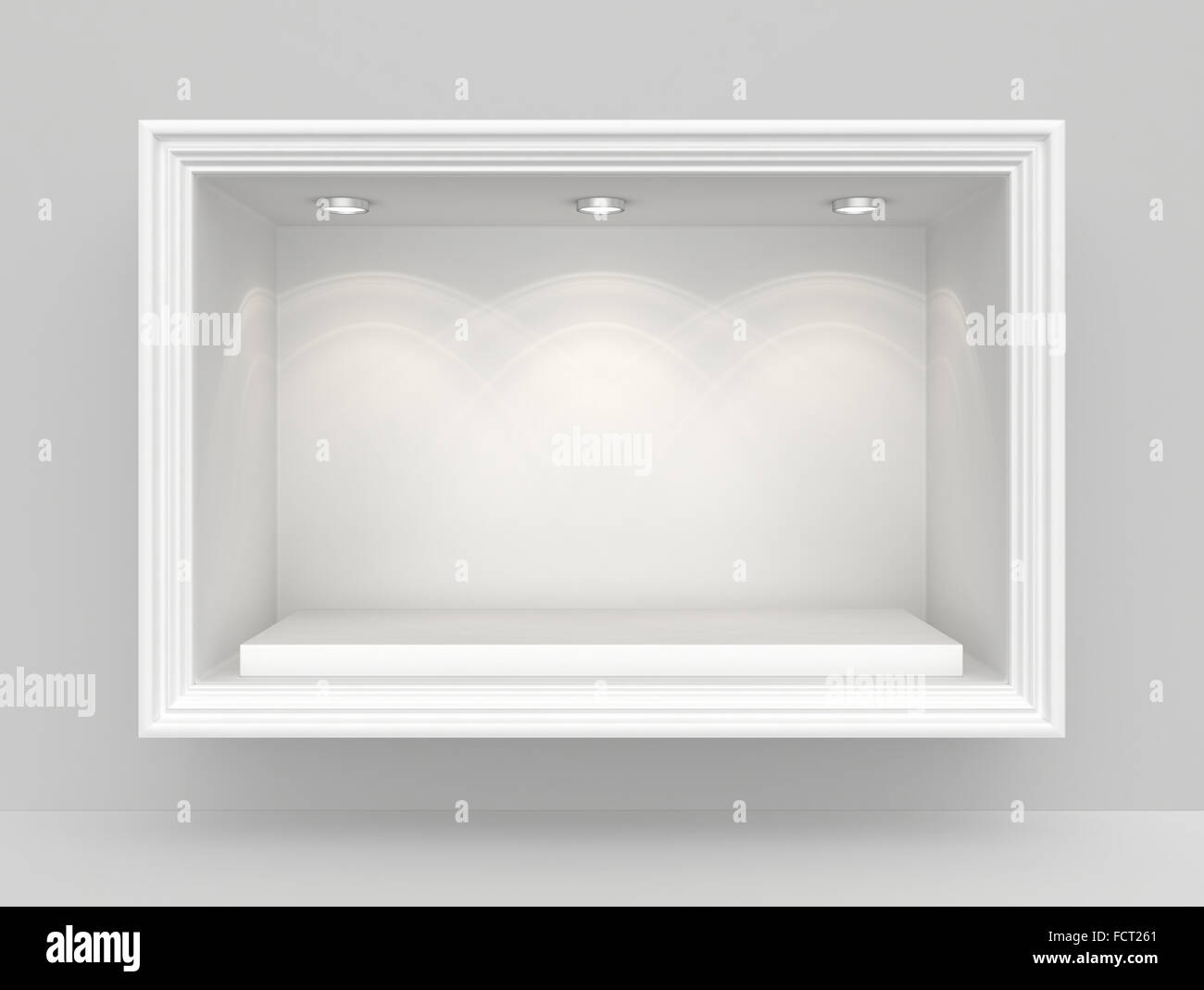 Mur Blanc avec socle vide et de niche pour l'exposition Banque D'Images