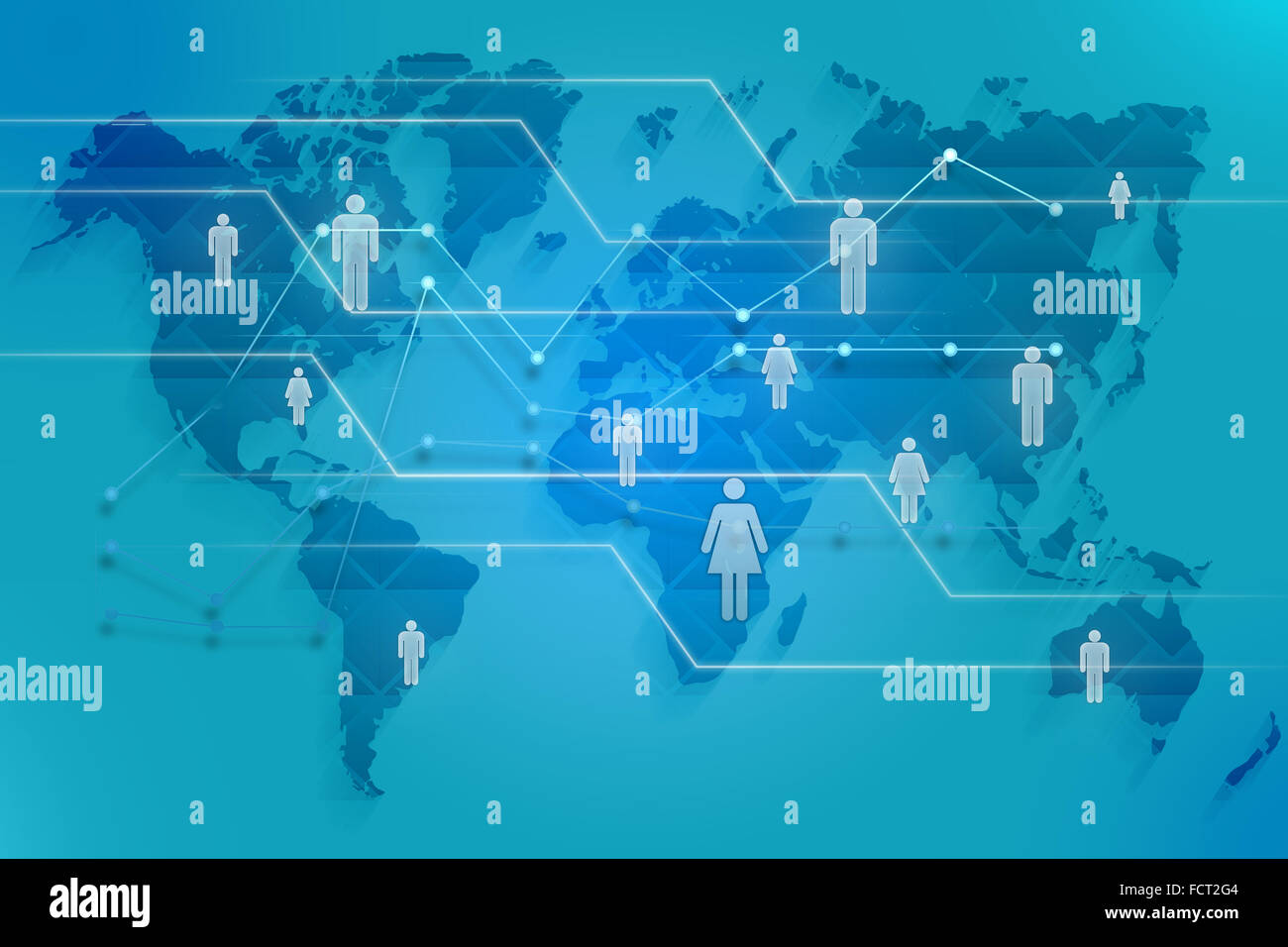 La carte du monde avec des images de personnes silhouette Photo Stock ...