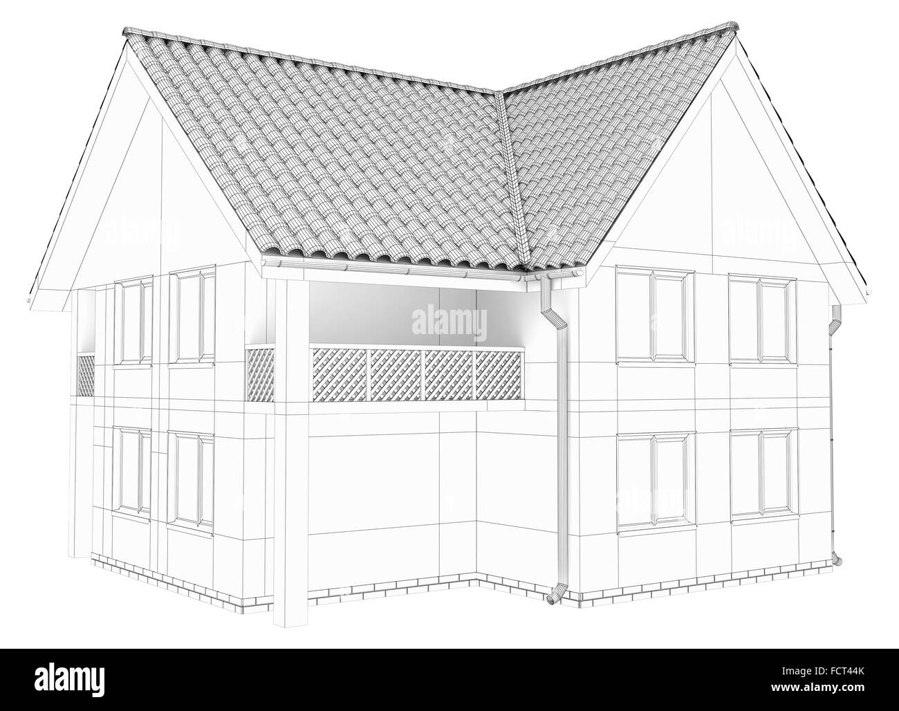 Chambre de la technologie filaire. Isolé sur fond blanc Banque D'Images