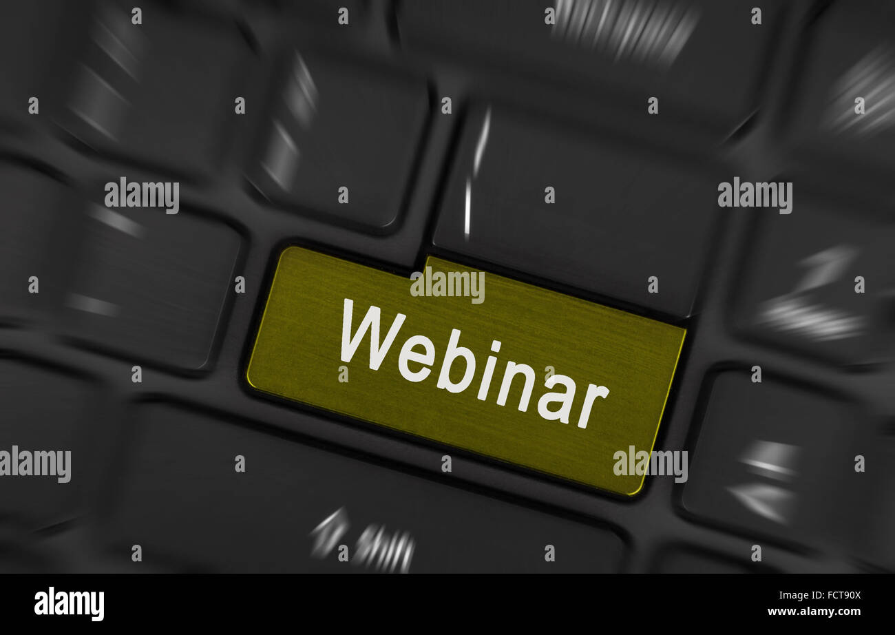 Webinaire sur la touche Entrée du clavier portable marron Banque D'Images