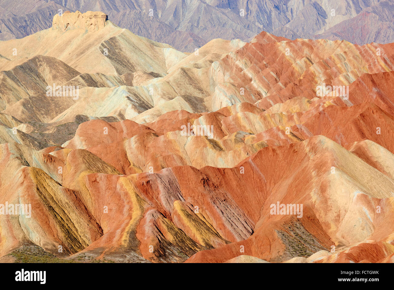 La Chine, la province de Gansu, colorées en relief Danxia Zhangye, Unesco world heritage Banque D'Images