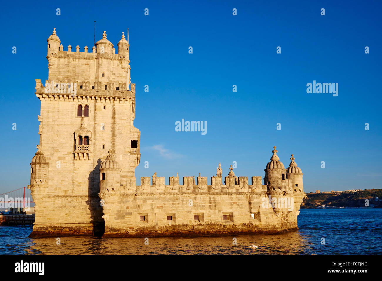 Portugal, Lisbonne, la tour de Belém, l'architecte Francisco de Arruda, 1515-1521 (Liste du patrimoine mondial de l'UNESCO, 1983), le quartier de Belém, Lisb Banque D'Images
