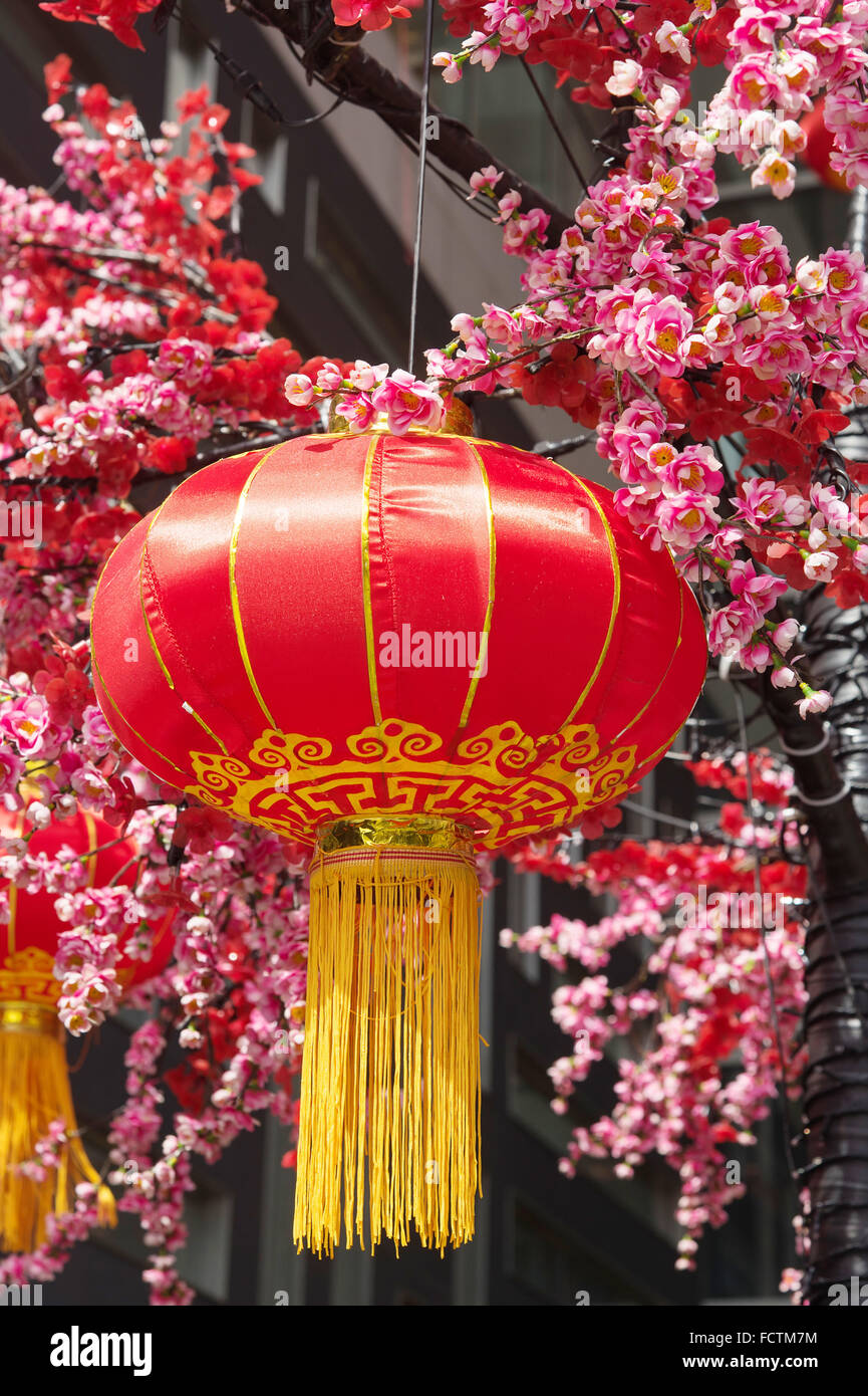 Lanterne Rouge de Chine. Décoration pour le Nouvel An chinois Photo Stock -  Alamy