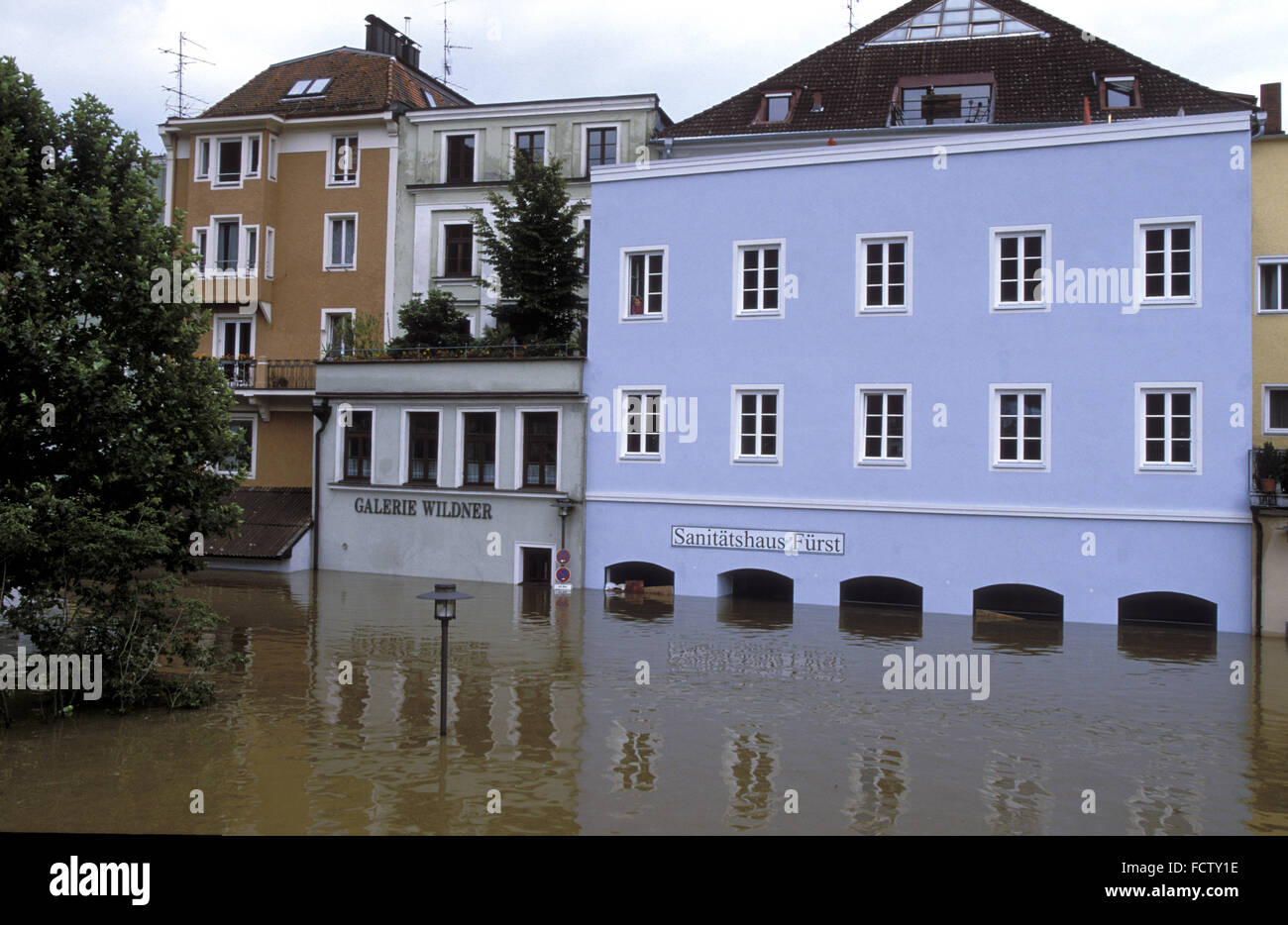 DEU, Allemagne, Bavière, Passau, les inondations du Danube, 13.08.2002. DEU, Deutschland, Bayern, Passau, Hochwasser an der Donau suis Banque D'Images