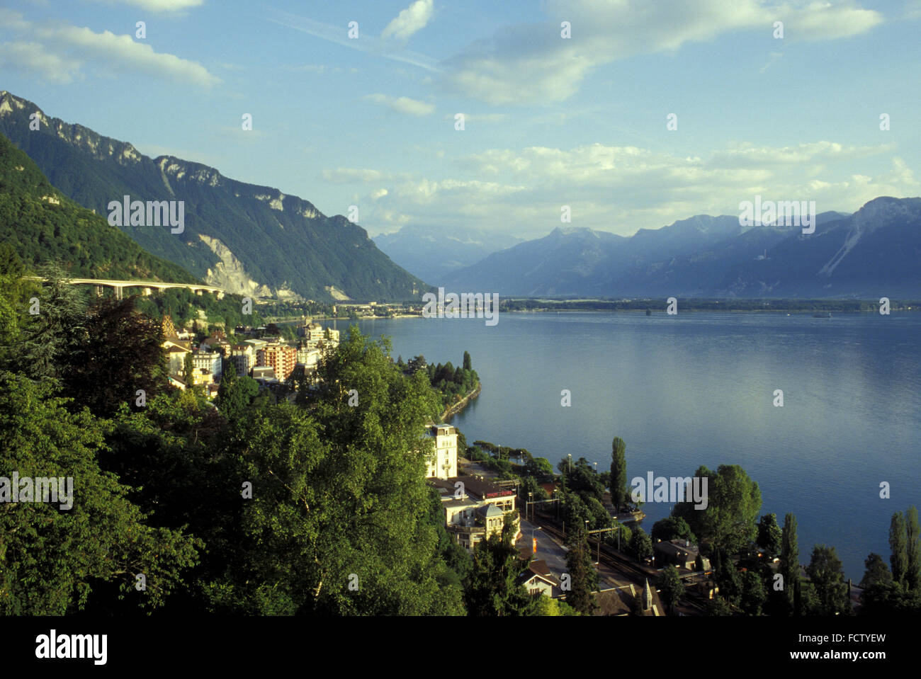 CHE, la Suisse, le Lac Léman, près de Montreux. CHE, Schweiz, der Genfer Voir bei Montreux. Banque D'Images