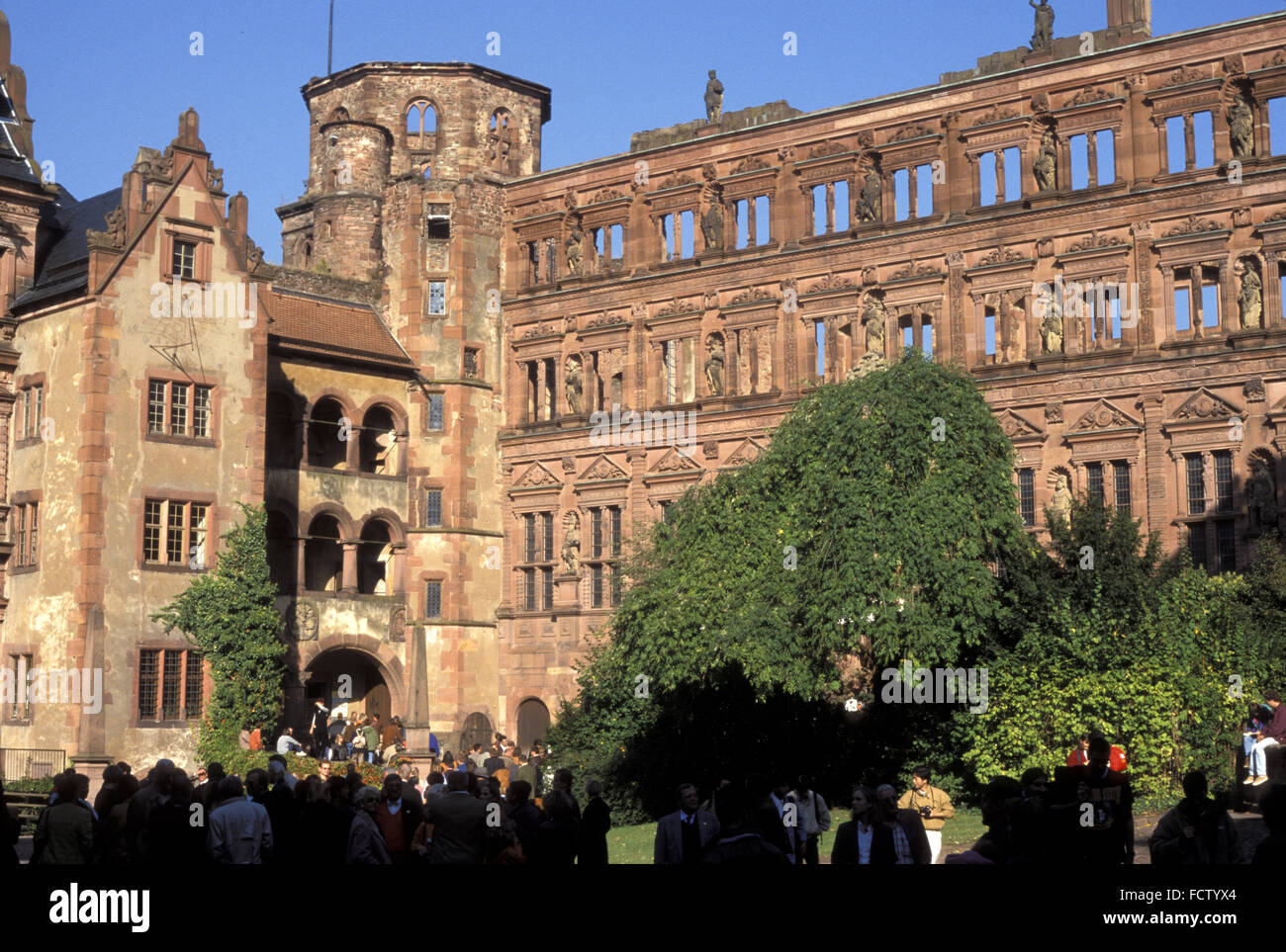 DEU, Allemagne, Heidelberg, façade du château. DEU, Deutschland, Heidelberg, Das Schloss. Banque D'Images