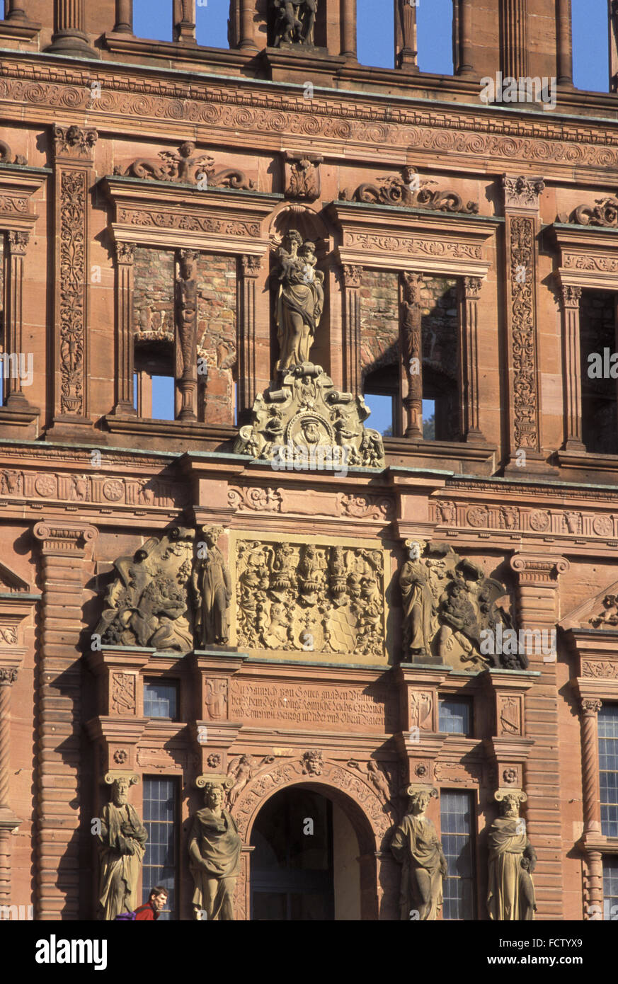 DEU, Allemagne, Heidelberg, façade du château. DEU, Deutschland, Heidelberg, Das Schloss. Banque D'Images