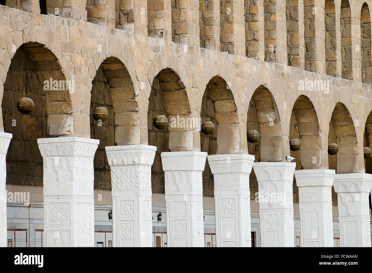 Les colonnes de la mosquée des Omeyyades - Damas - Syrie (avant la guerre civile) Banque D'Images