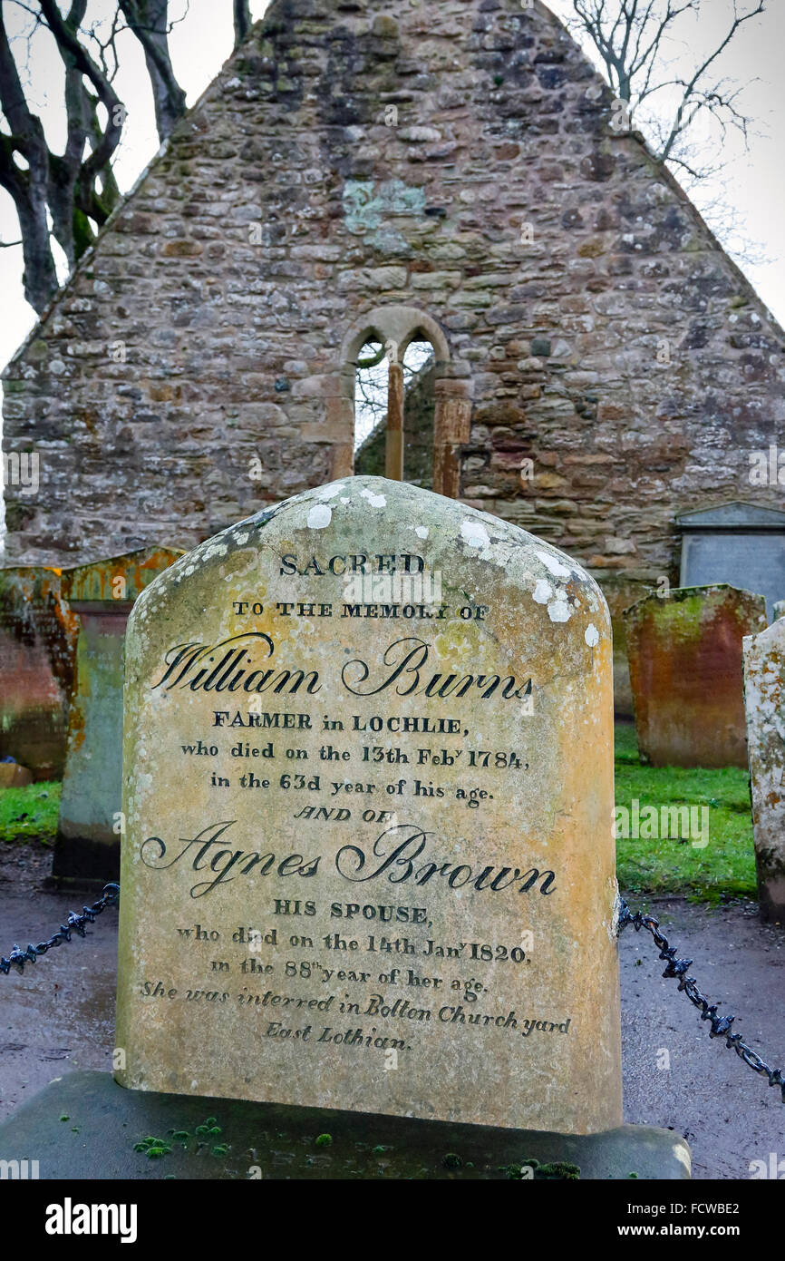 Alloway, l'Ayrshire, UK. 25 Jan, 2016. Pour célébrer le 257th anniversaire de Robert Burns, le monde célèbre le 18e siècle Scot Bard, son chalet à Alloway dans Ayrshire a été décoré pour ressembler à un cadeau d'anniversaire. Le chalet, Alloway cimetière et près de musée sont les principales attractions touristiques et au cours de l'anniversaire, événements spéciaux et 'Burns Suppers' ont lieu au chalet. Credit : Findlay/Alamy Live News Banque D'Images