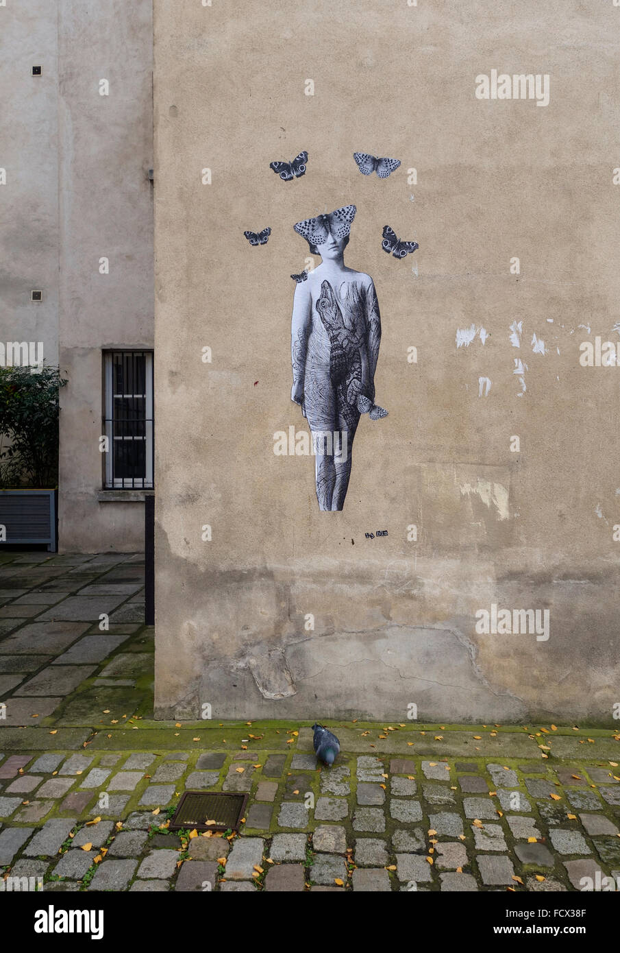 L'Art de rue dans village St Paul, Paris, France Banque D'Images