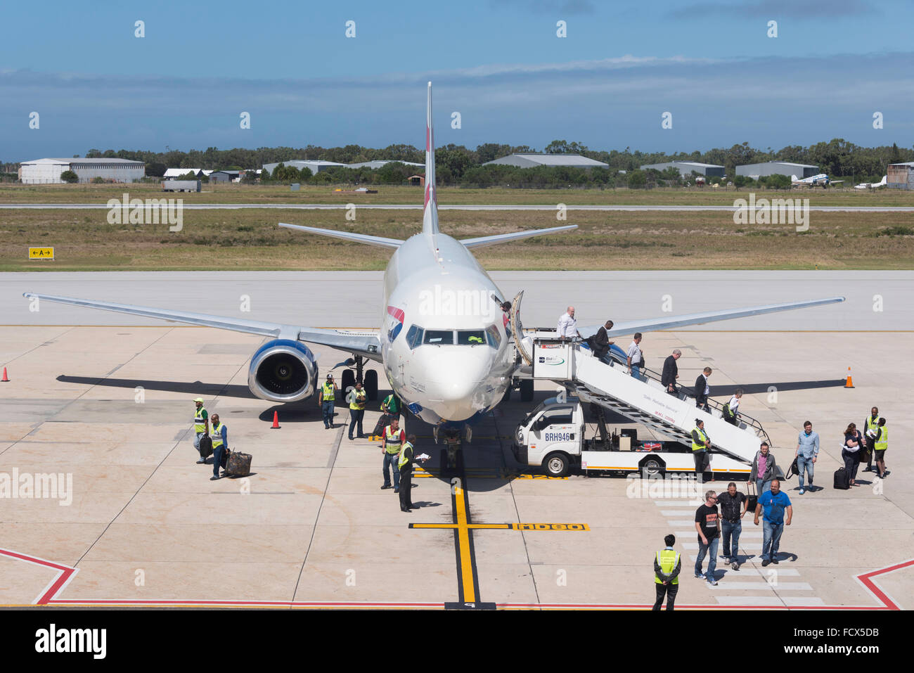 British Airways (Comair) Boeing 737 à l'Aéroport International de Port Elizabeth, Port Elizabeth, Eastern Cape, Afrique du Sud Banque D'Images