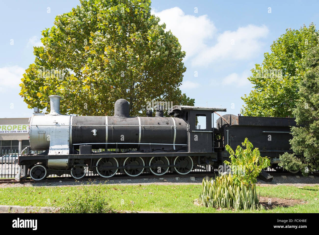 En dehors de la locomotive à vapeur Outeniqua Transport Museum, George, Eden District, Province de Western Cape, Afrique du Sud Banque D'Images