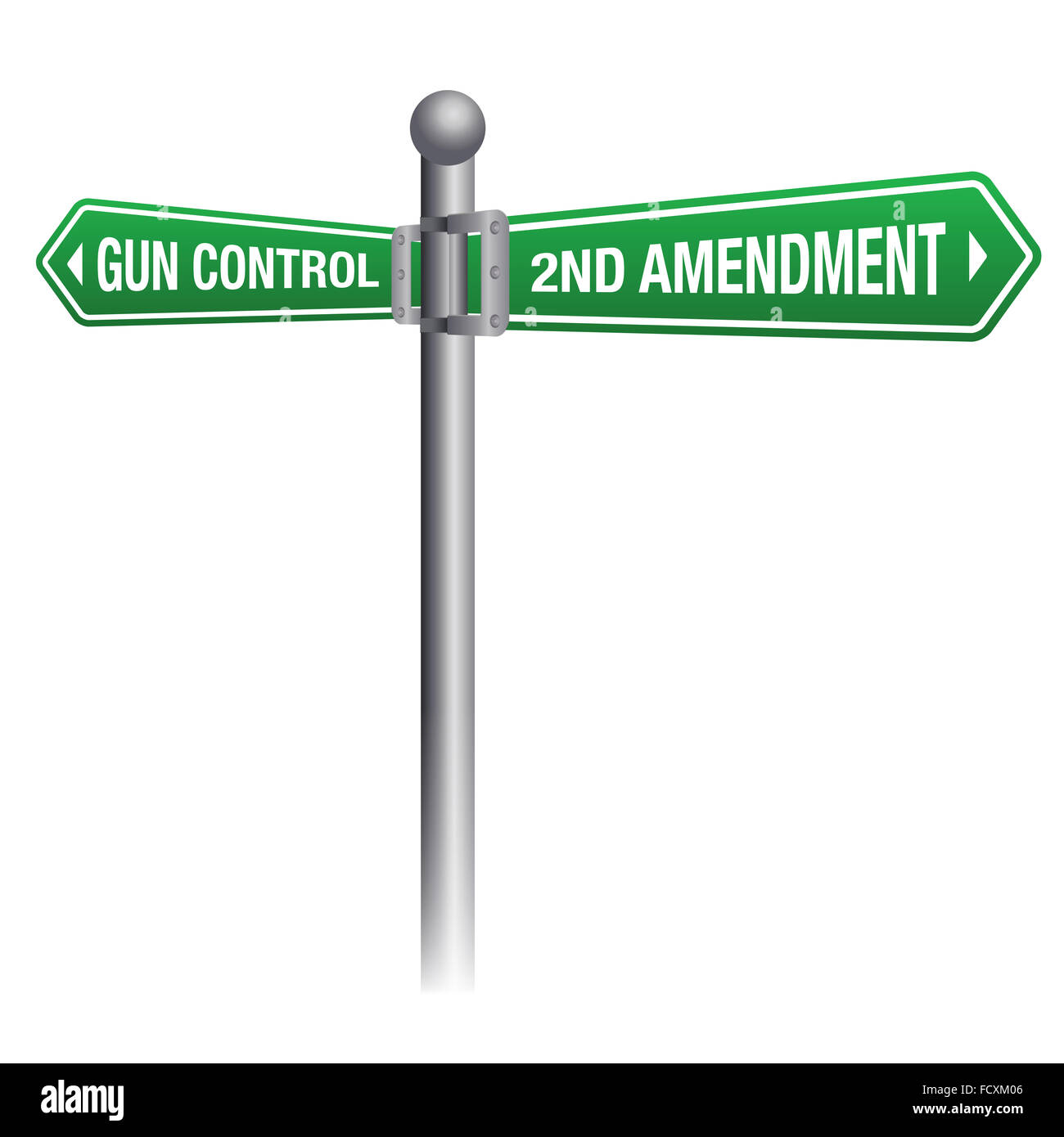 Le contrôle des armes à feu contre des armes à feu le deuxième amendement de l'homme. 10 EPS vectoriel disponible. Banque D'Images