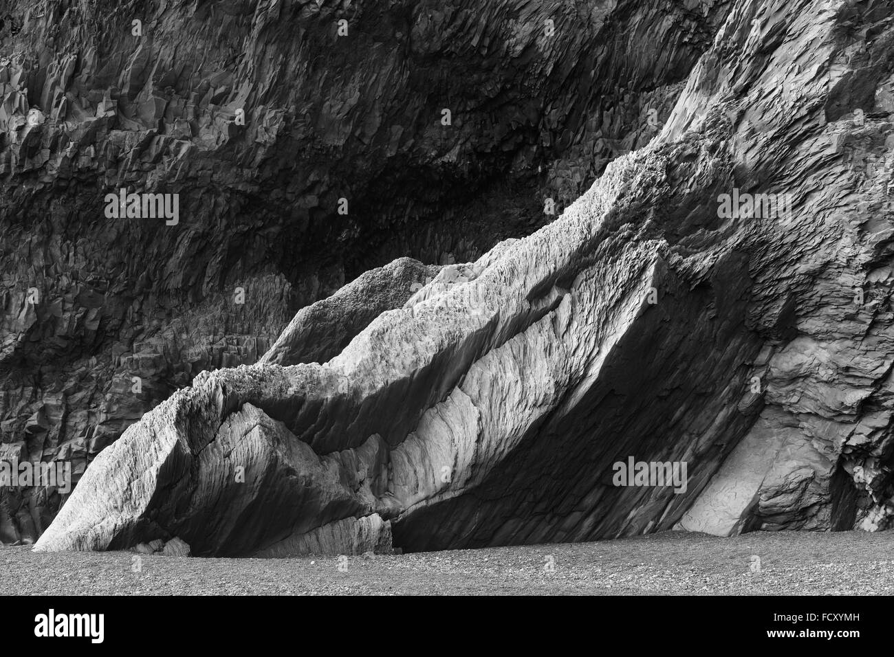 L'Islande. Formation basaltique de roches. Vik. L'horizontale. Banque D'Images