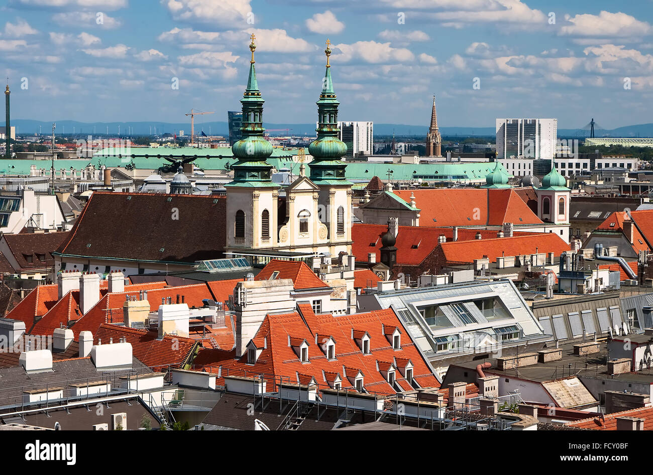 Vienne - ville vu du haut de la tour de Stephansdom Banque D'Images