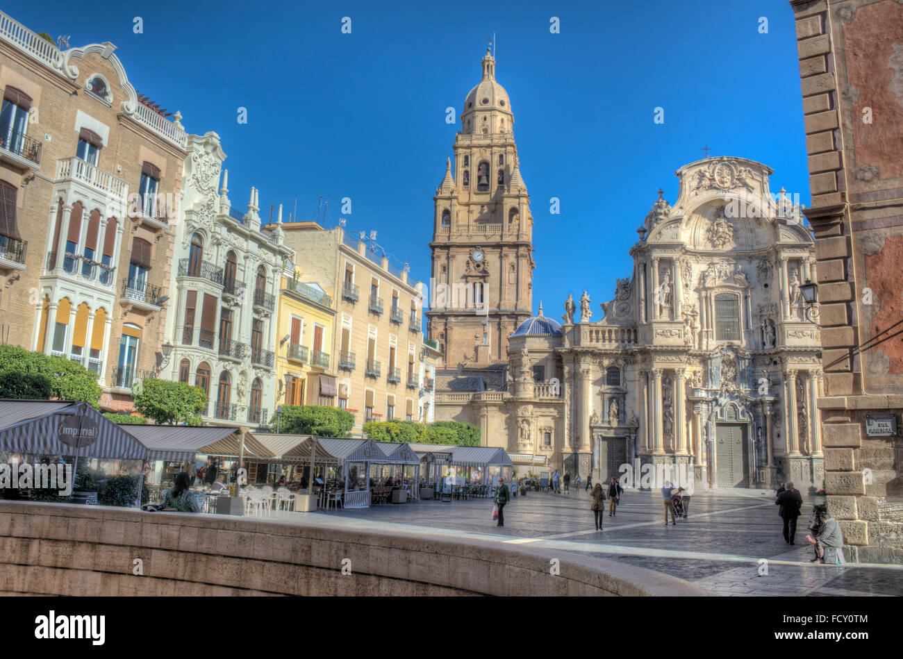 La cathédrale de Murcie et de la Plaza del Cardenal Belluga à Murcie, Espagne Banque D'Images