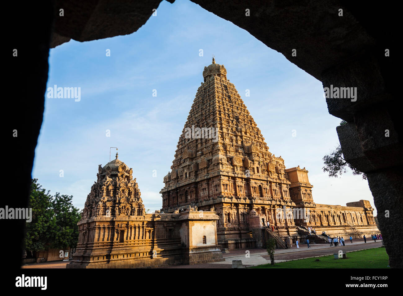 Anciens temples de l'Inde, grand temple Thanjavur, Pragdeeswar temple, temple, temple chola du patrimoine, des temples du Tamil Nadu, Banque D'Images