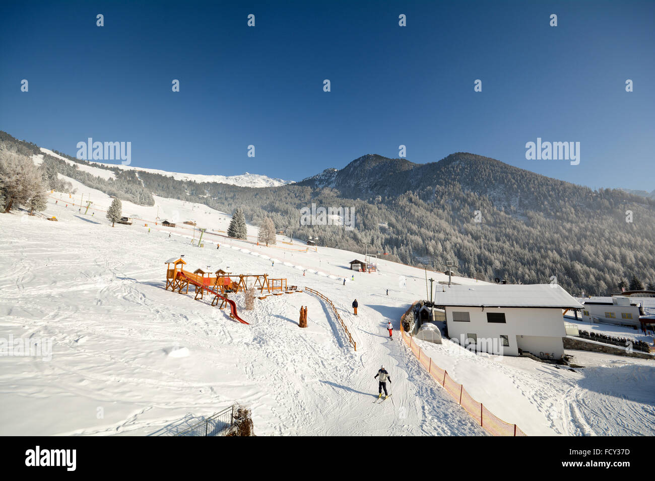 Station de ski avec ski de Pitztal, Autriche, Alpes Banque D'Images