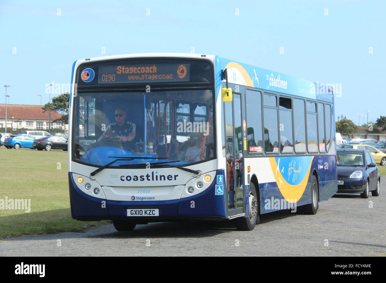 ALEXANDER DENNIS ENVIRO UNE LDC AVEC BUS STAGECOACH SOUTH Banque D'Images