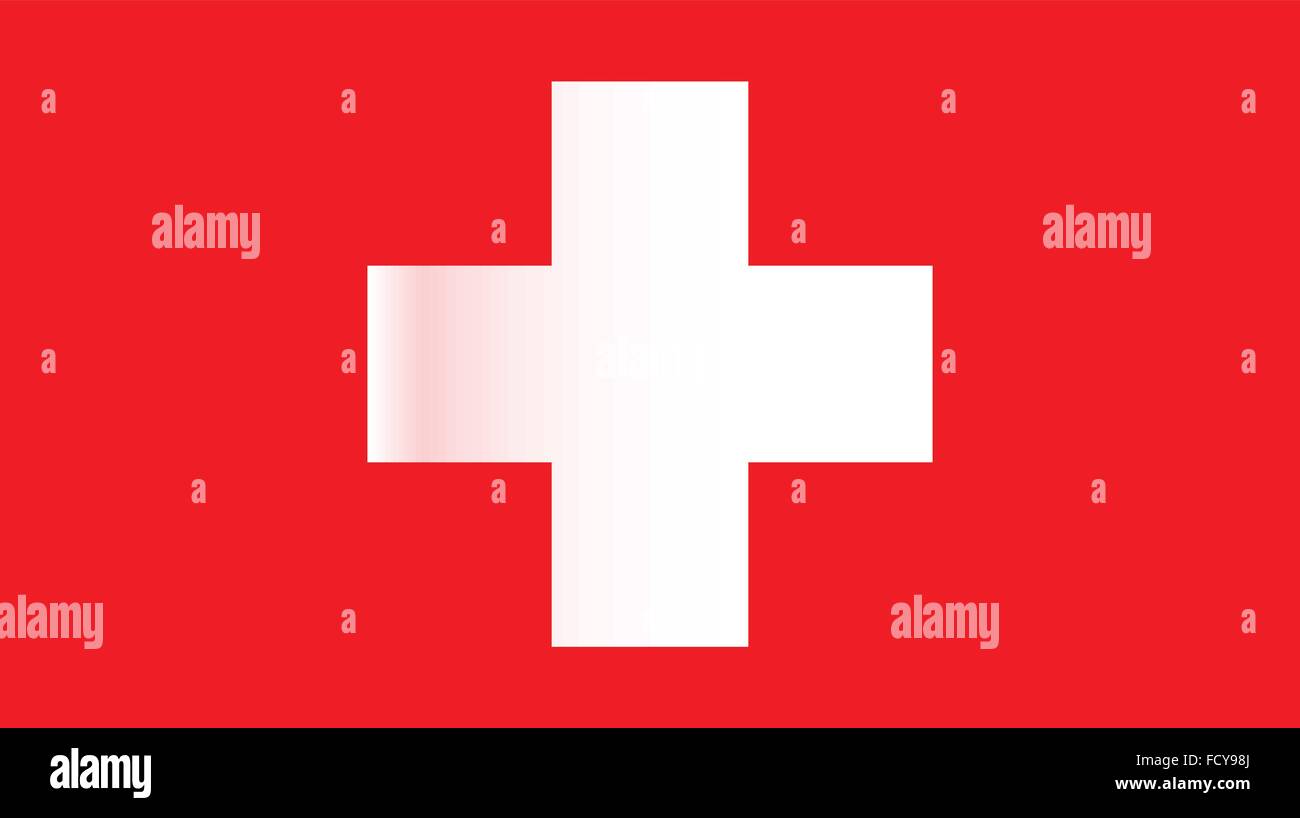 Le drapeau de la Suisse en blanc et rouge Illustration de Vecteur