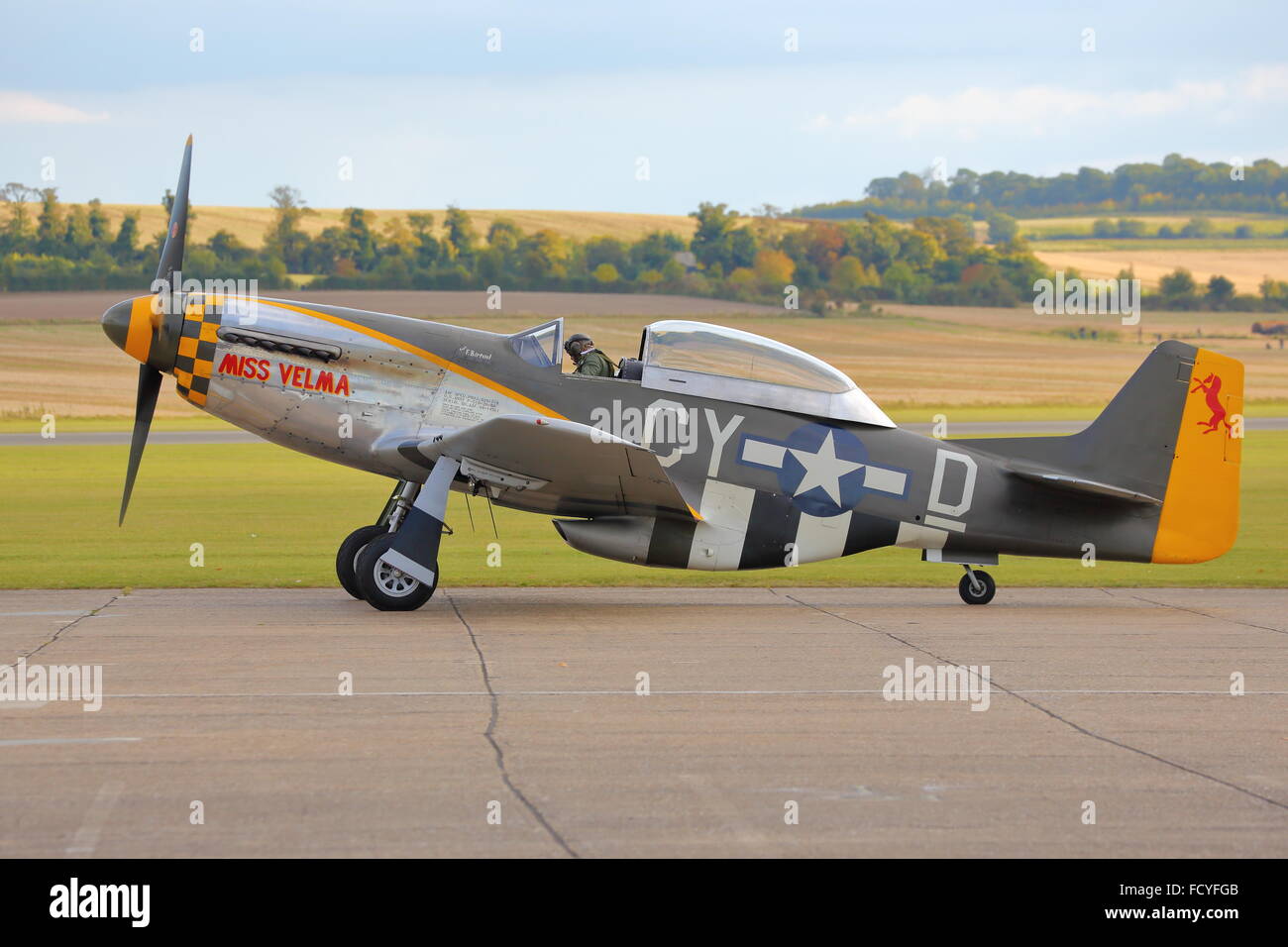 P-51D Mustang nord-américaine Miss Velma N251RJ à Duxford Air Show, England, UK Banque D'Images
