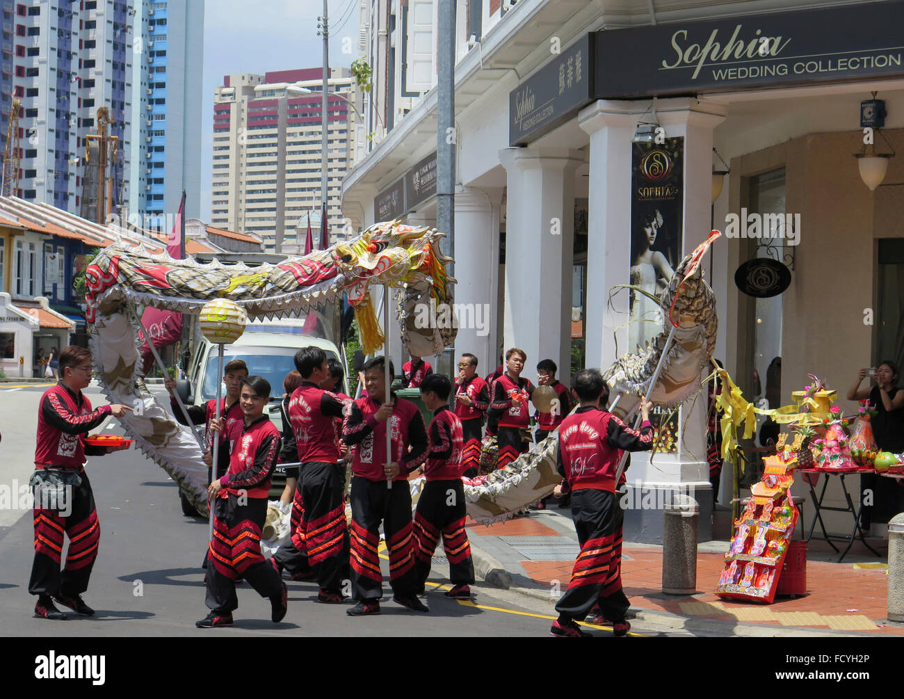 7 Hôtels à Chinatown, Singapour, Asie Banque D'Images