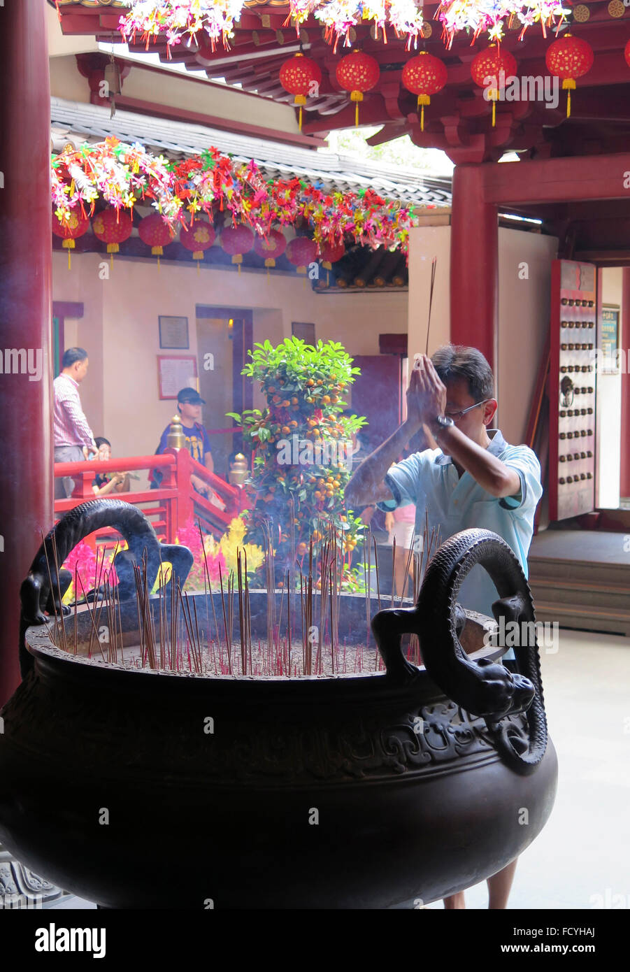 Buddha Tooth Relic Temple, Chinatown, Singapour, Asie Banque D'Images