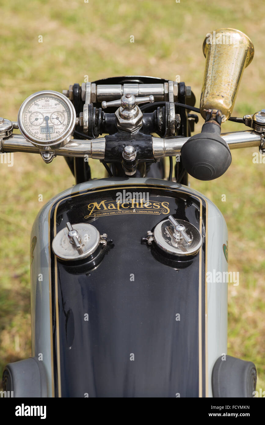 Vintage moto incomparable. Moto classique britannique Banque D'Images