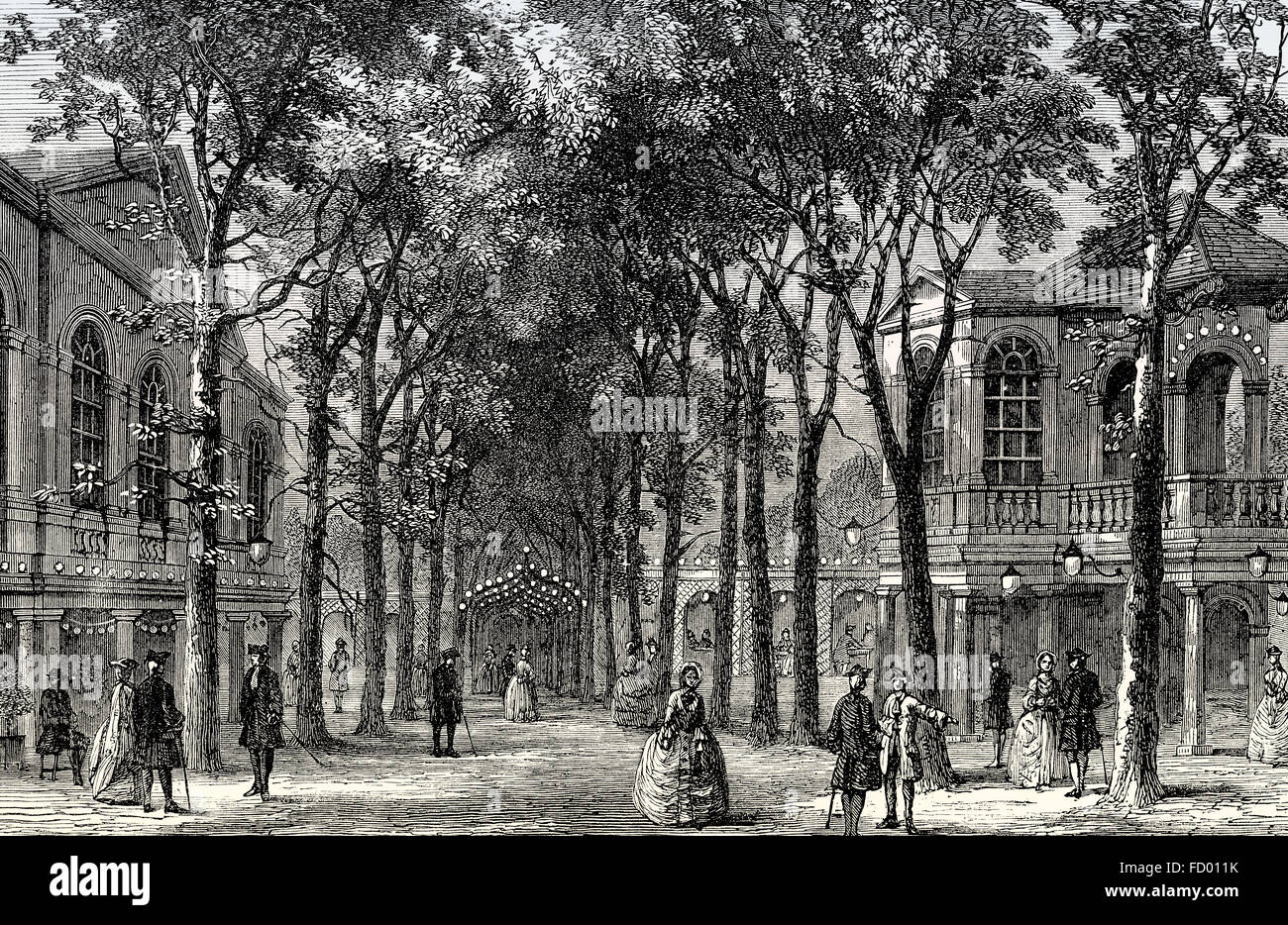Marylebone Gardens, 1780, aujourd'hui un quartier du centre de Londres, City of Westminster, en Angleterre Banque D'Images