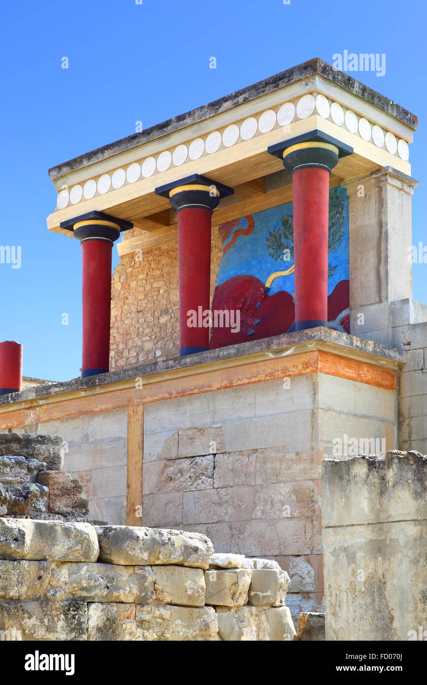 Ruines du palais de Knossos, Crète, Grèce Banque D'Images