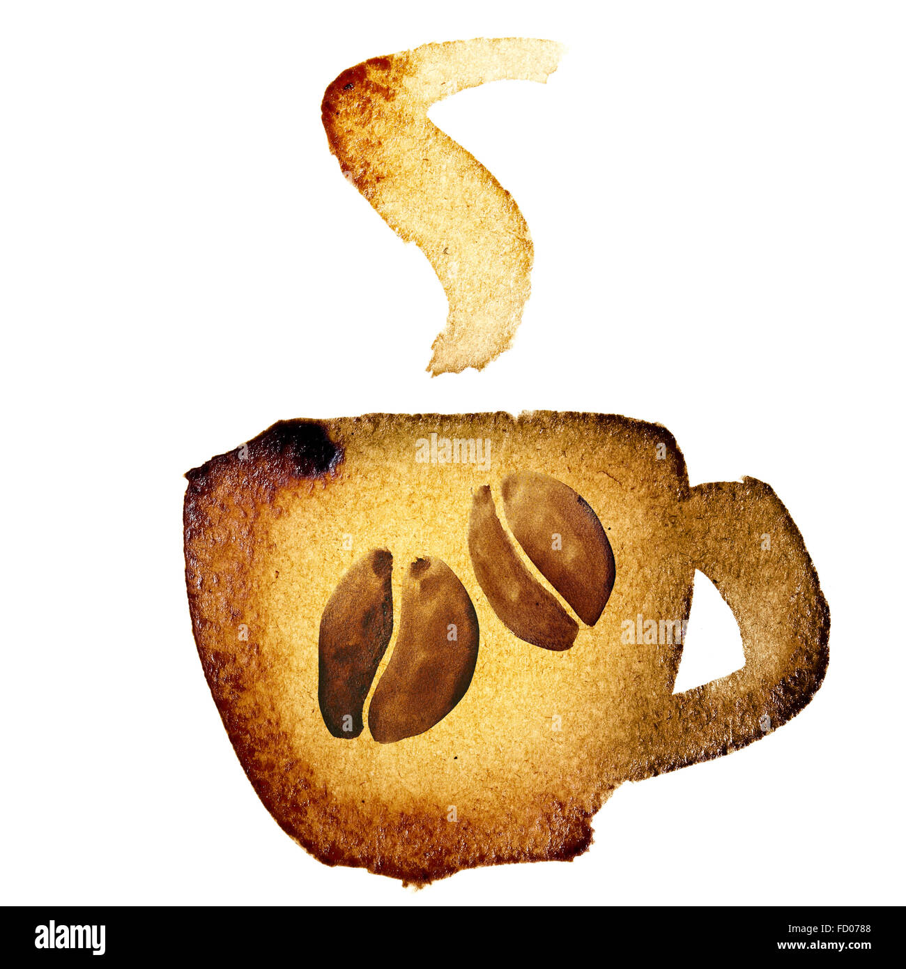 Icône représentant une tasse de café sur l'isolé sur fond blanc Banque D'Images