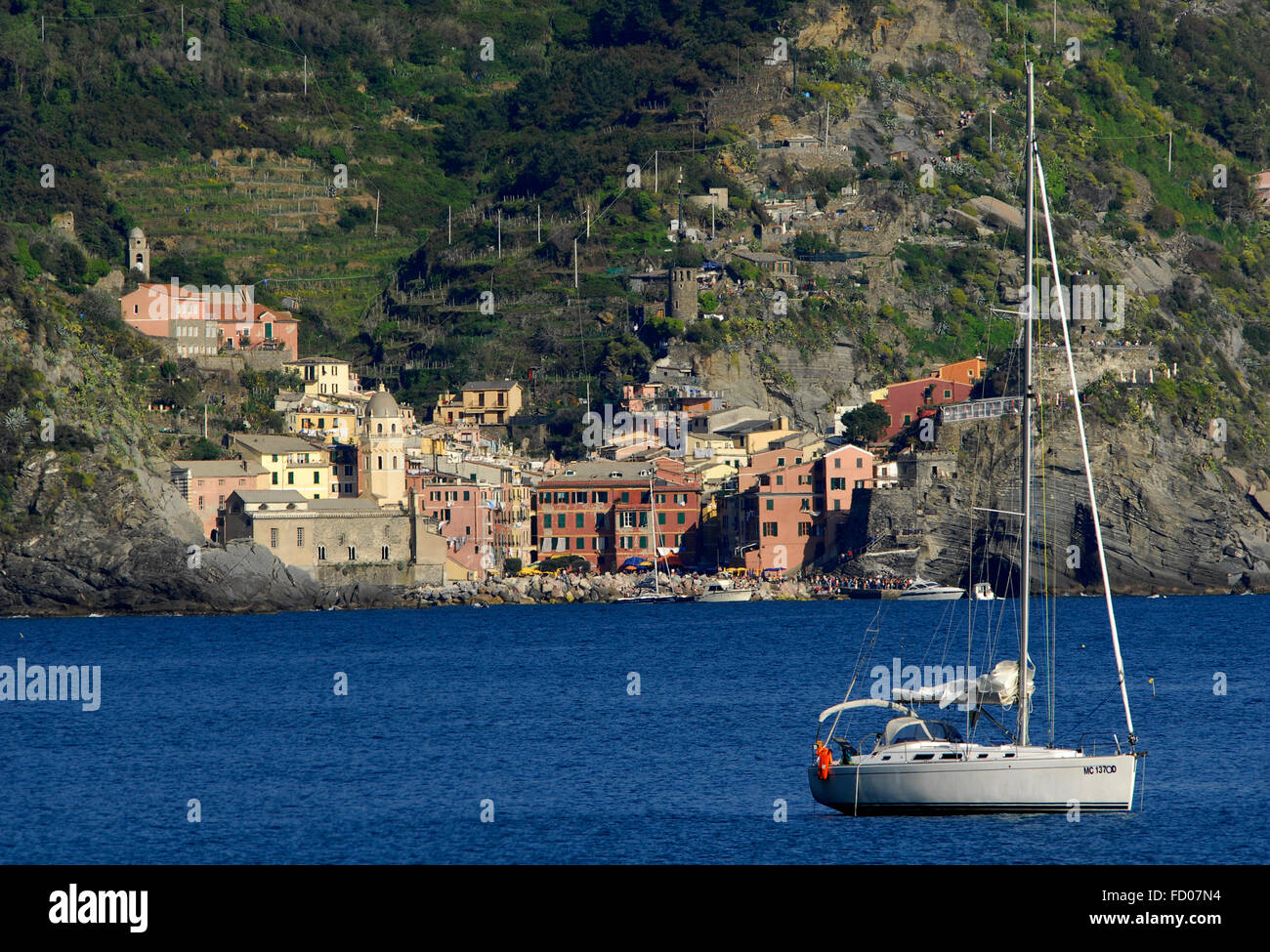 Italie Ligurie 5 Terre Vernazza Punta Mesco, Banque D'Images