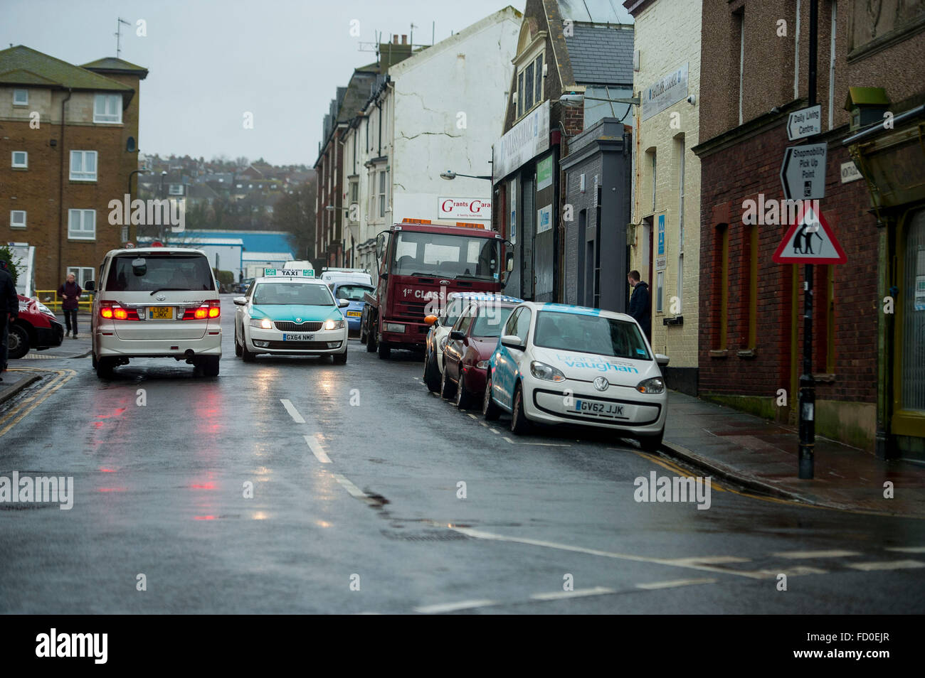 Brighton, Sussex, UK. 26 janvier, 2016. GV de Montague Street, de Kemptown, Brighton. Ce fut le théâtre d'une terrible délit de fuite qui a récemment envoyé la police de Sussex vidéo avec des appel à témoins. Photo prise le 17/01/2016 © Darren Cool/Alamy Live News Banque D'Images