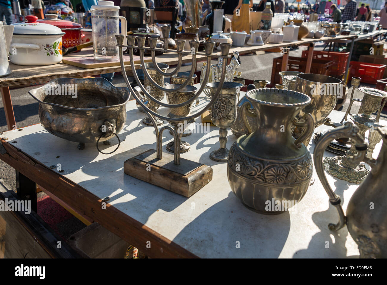 Juste marchande et le marché aux puces à Haïfa, Israël Banque D'Images