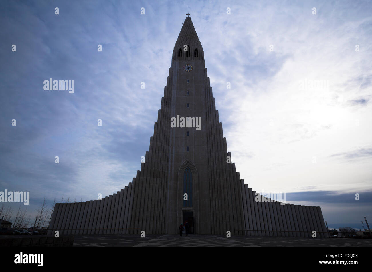 Hallgrimskirkja Church dans la capitale Reykjavik, Islande Banque D'Images