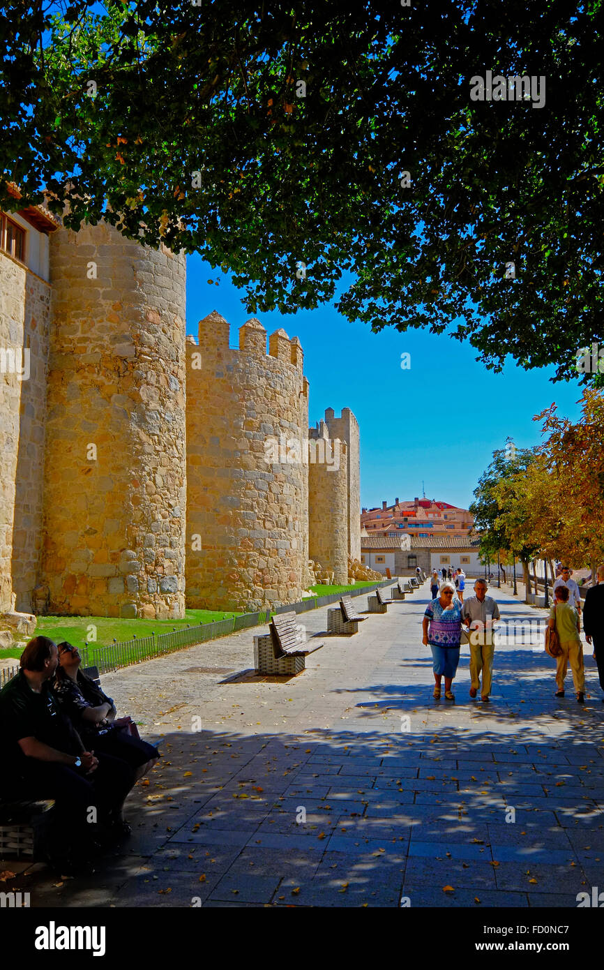 Avila Espagne murs médiévaux et des tours Banque D'Images