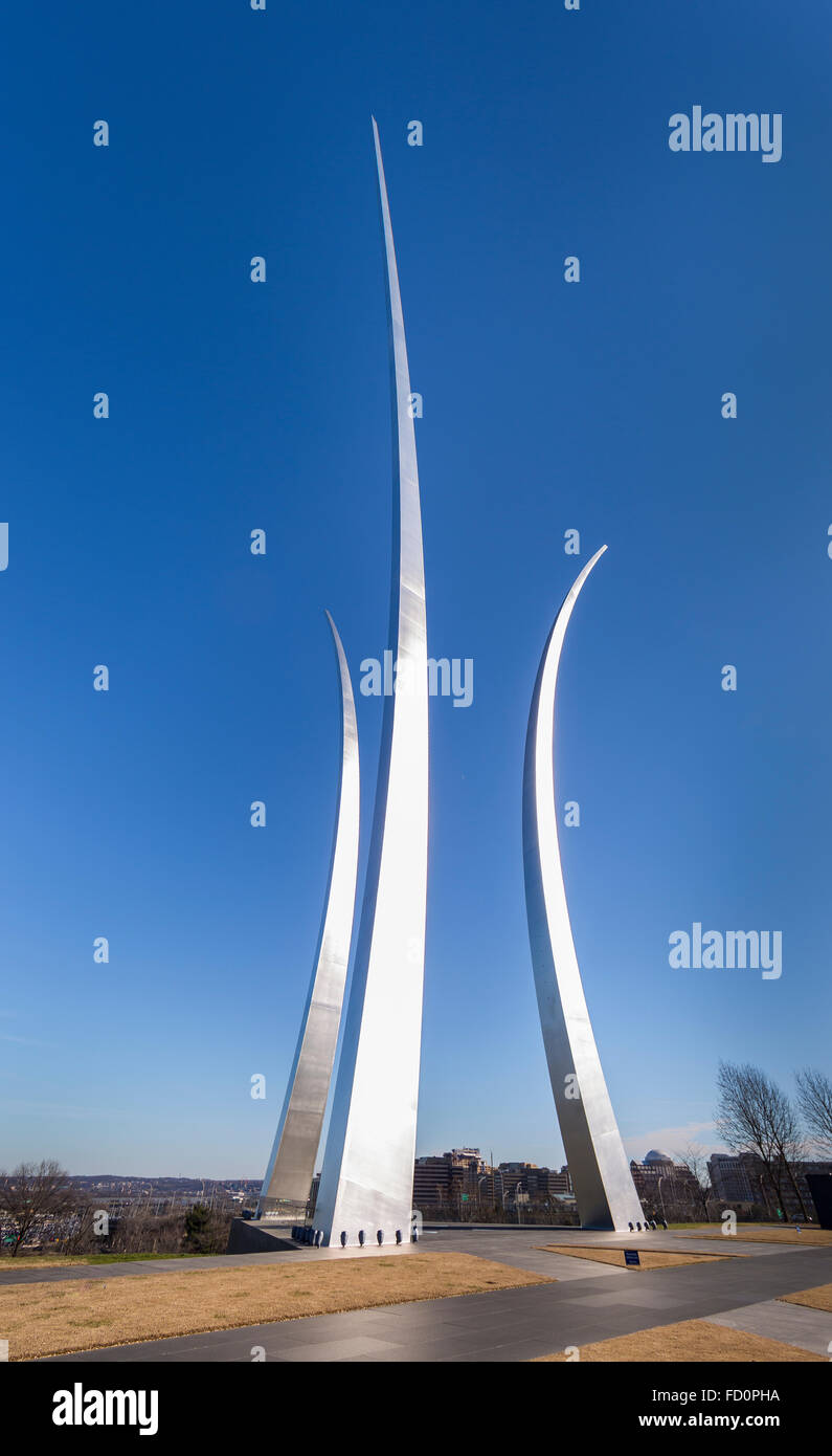 ARLINGTON, VIRGINIA, USA - United States Air Force Memorial. Banque D'Images