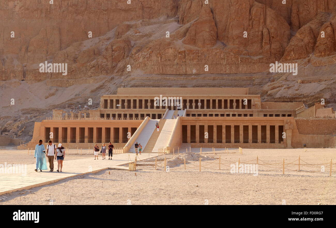 Egypte - Vallée des Reines, temple d'Hatshepsout, l'Unesco Banque D'Images