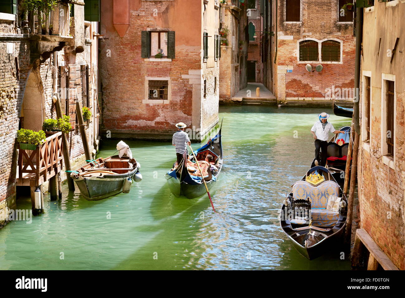- Télécabine de Venise sur le canal, l'Italie, l'UNESCO Banque D'Images