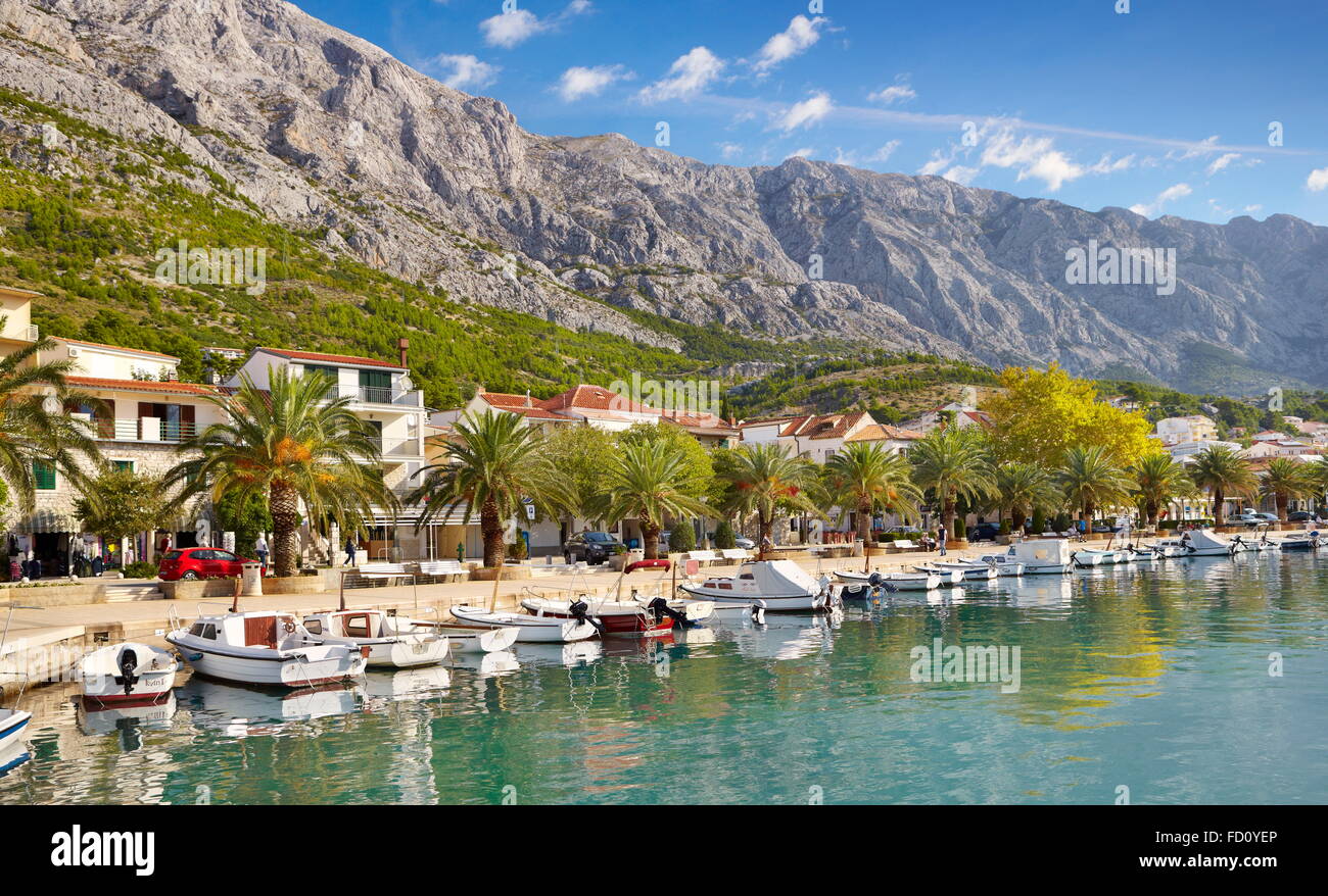 Village de Baska Voda, région Riviera de Makarska, Dalmatie, Croatie Banque D'Images