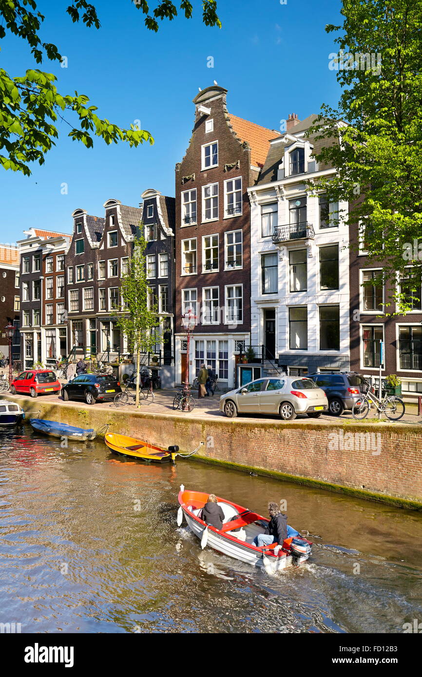 Canaux d'Amsterdam - Hollande, Pays-Bas Banque D'Images
