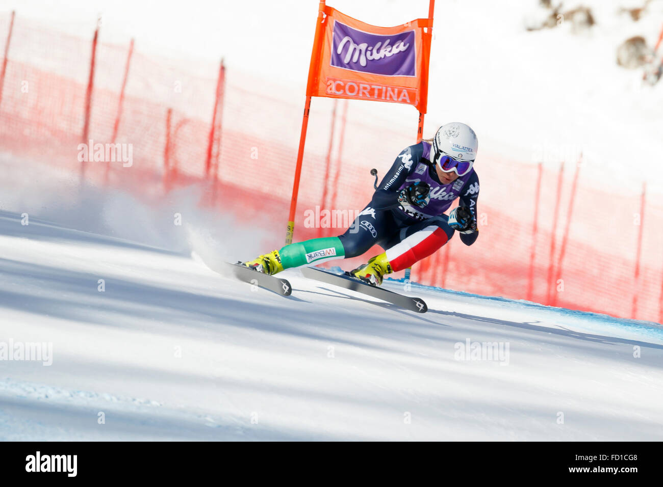 Cortina d'Ampezzo, Italie 23 janvier 2016. Francesca MARSAGLIA (Ita) qui se font concurrence sur les AUDI FIS Ski World Cup Women's Banque D'Images