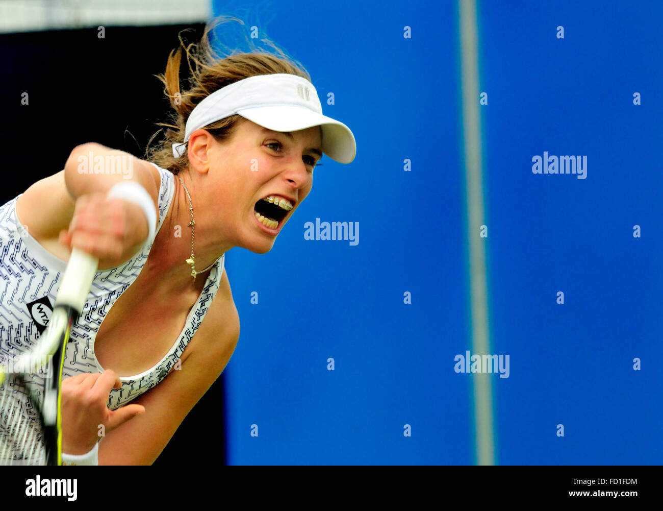 Johanna Konta (GB) à l'affiche à l'Aegon Tennis à Eastbourne, Royaume-Uni. 18 Juin 2013 Banque D'Images