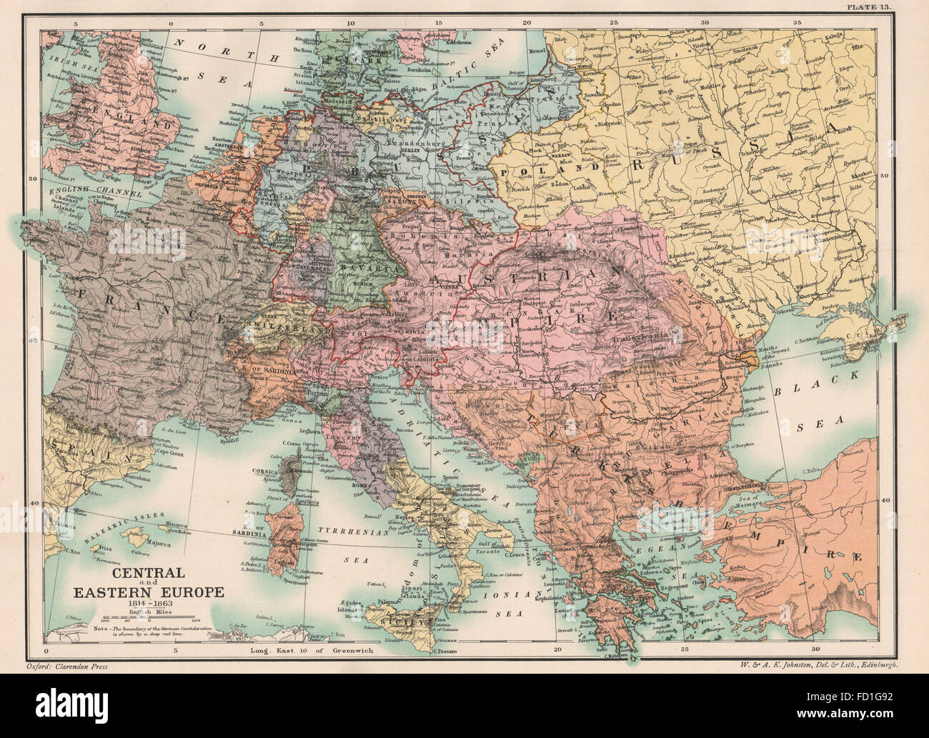 Début 19ème siècle, l'Europe : l'Europe centrale et orientale 1814-1863, 1902 Ancien site Banque D'Images