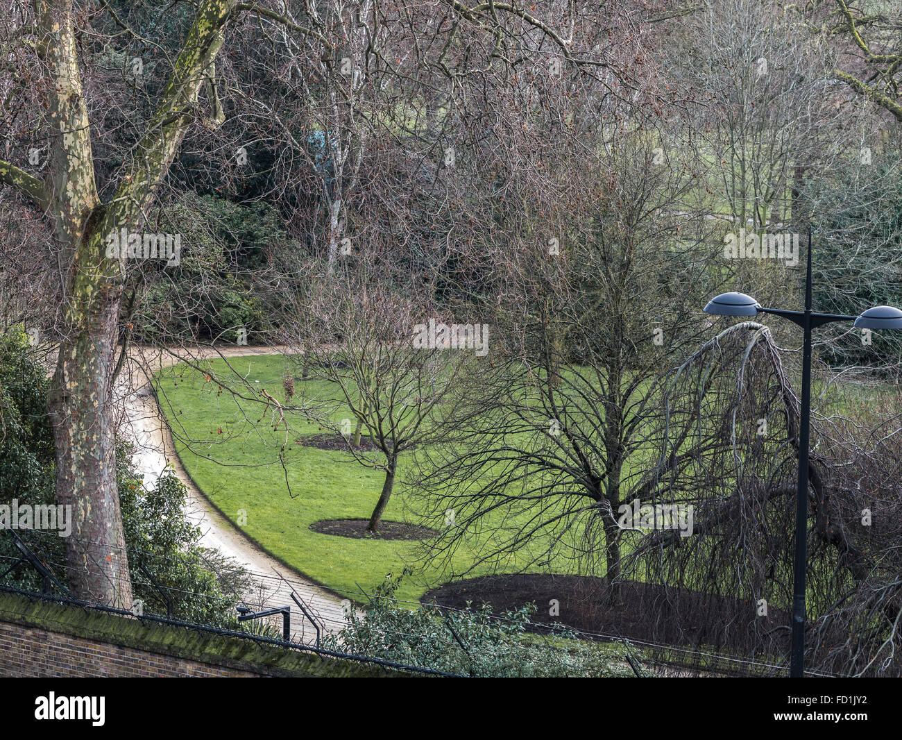 Jardin à l'arrière du palais de Buckingham, à Londres. Banque D'Images