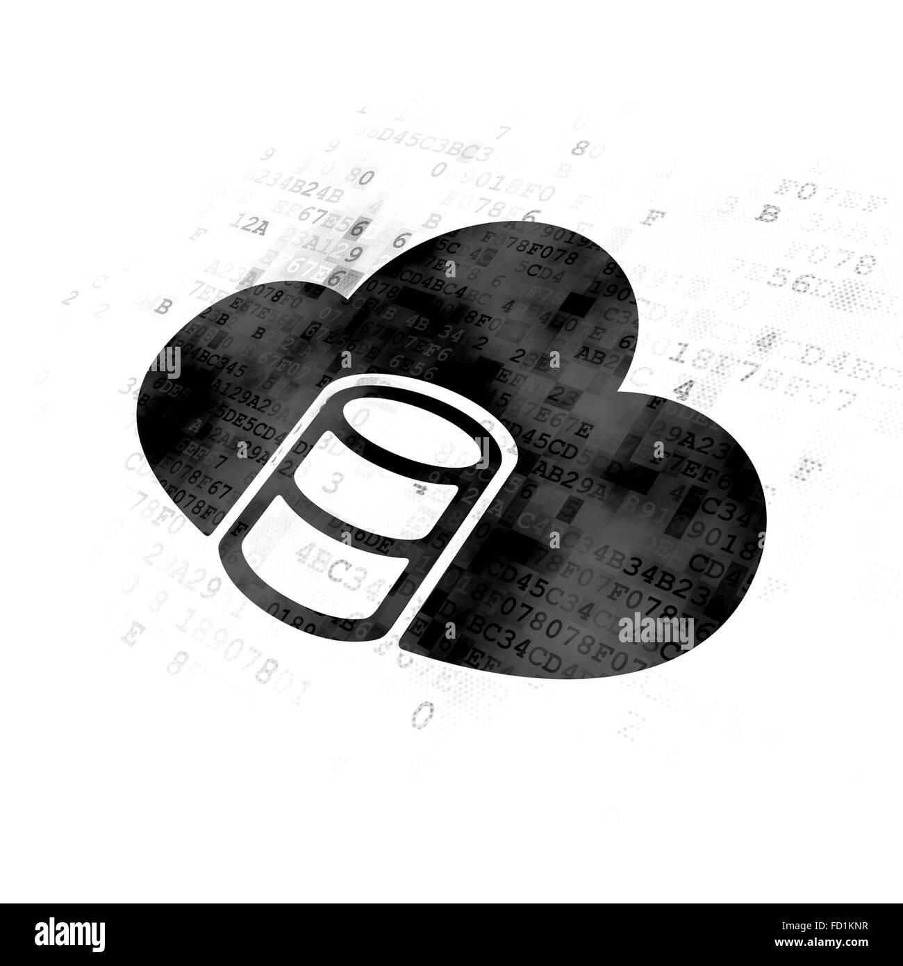 Concept de base de données : Base de données Avec Cloud le contexte numérique Banque D'Images