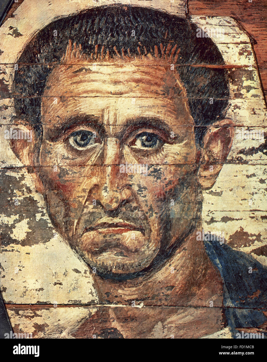 L'Égypte. Période romaine. Portraits du Fayoum maman. L'homme. Peinture à l'encaustique. Période copte. Fin du 1er siècle après J.C. Musée Pouchkine. Moscou. La Russie. Banque D'Images